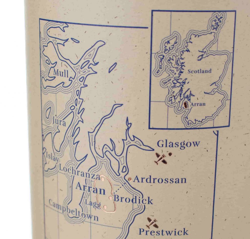 Arran 10 Year bottle close up back
