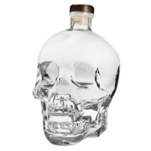 Crystal Skull Head Vodka bottle on a white background