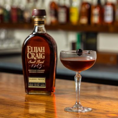 Elijah Craig cocktail in coupe glass