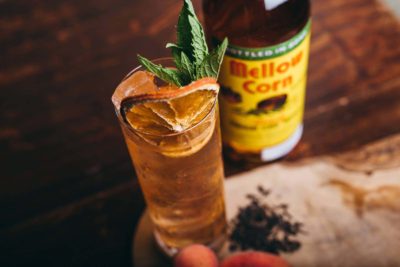 Mellow Corn bottle and drink in glass