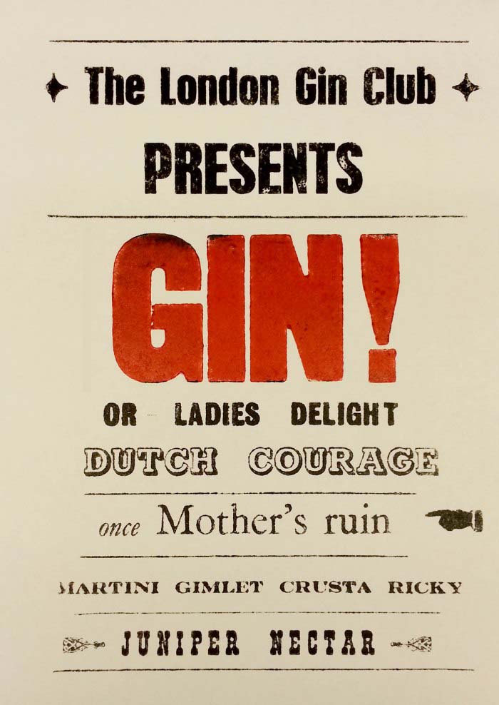 London Gin club playbill