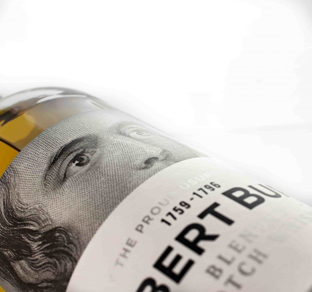 Robert burns bottle close up