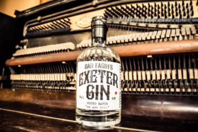 Bad Fagin's Exeter Gin on closed piano