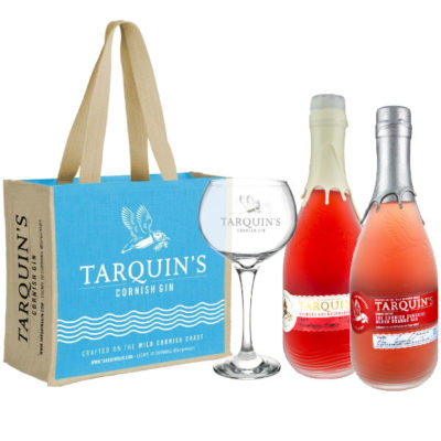 Tarquins bundle with goblet and jute bag on white background