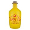 Twin Fin Pineapple and Pink Grapefruit Rum bottle on a whitebackground