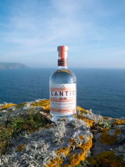 Lantic Summer Foraged Gin on rocks with sea view