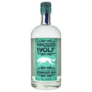 Wicked Wolf Gin bottle on a white background