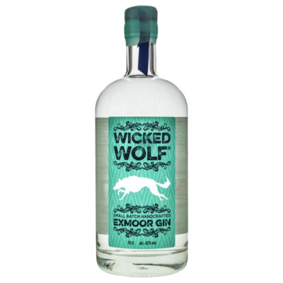 Wicked Wolf Gin bottle on a white background