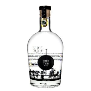 Exeter Gin bottle on a white background