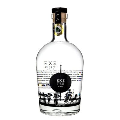 Exeter Gin bottle on a white background