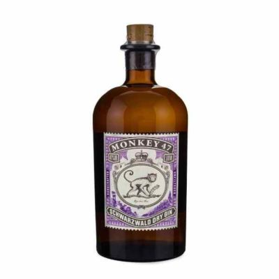 Monkey 47 Gin bottle on a white background