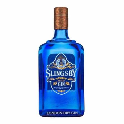 Slingsby London Dry Gin bottle on a white background