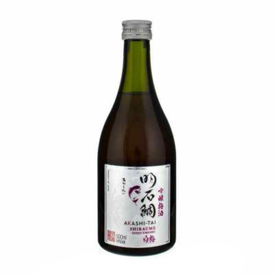 Shiraume Ginjo Umeshu Sake - Plum Infused Sake bottle on a white background