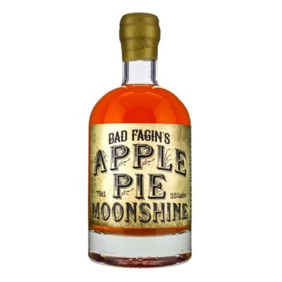 Bad Fagins Apple Pie Moonshine bottle on a white background
