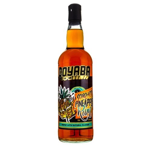 Coyaba Scorched Pineapple Rum bottle on a white background