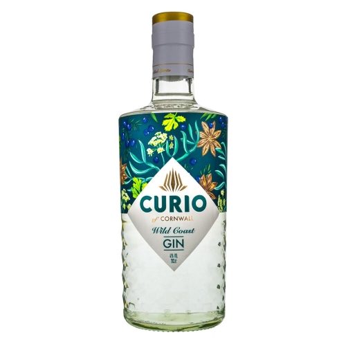 Curio Wild Coast Gin bottle on a white background