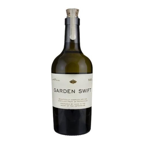 Garden Swift Dry Gin bottle on a white background