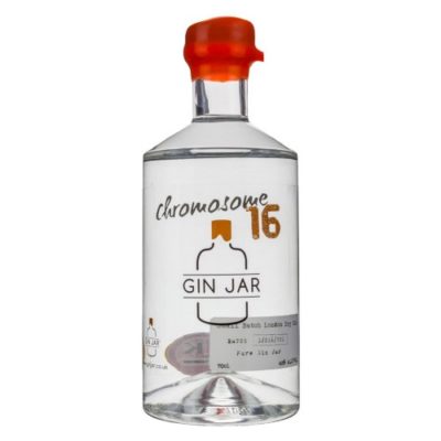 Gin Jar Chromosome 16 Gin bottle on white background