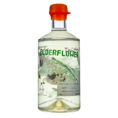 Gin Jar Elderflower Gin bottle on a white background