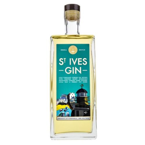 St Ives Gin bottle on a white background