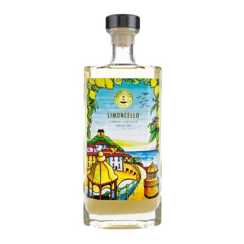 St Ives Limoncello bottle on a white background