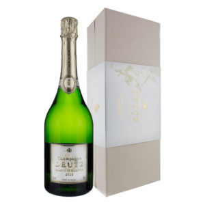 Champagne Deutz Blanc de Blancs bottle and angled box
