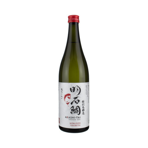 Akashi-Tai Tokubetsu Honjozo Sake bottle on a white background