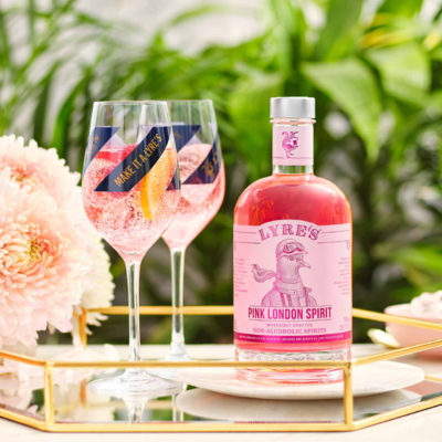 Lyres Pink Gin served as a spritz
