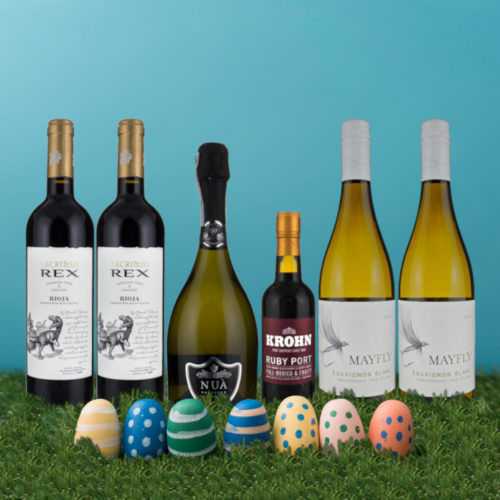 Easter Wine Box on easter background